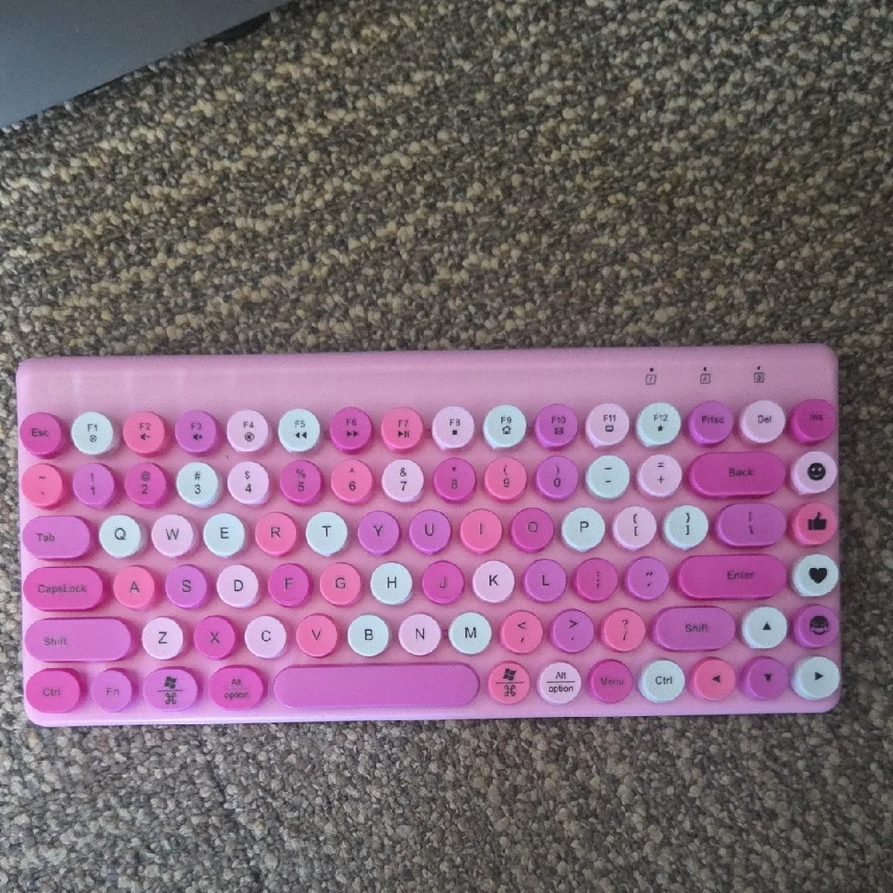 Wireless Pink Round-Key Compact Keyboard
